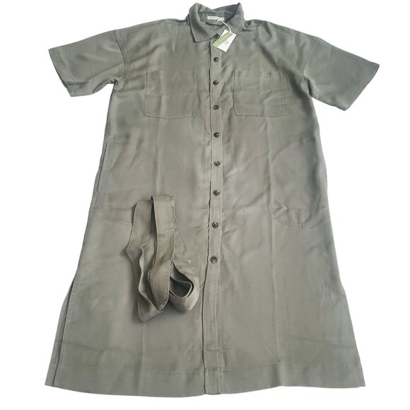 Marine Layer Renata dress Olive green size medium button closure short sleeve - Picture 4 of 16